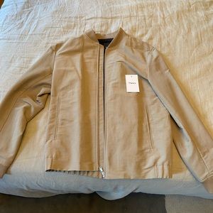 Theory city bomber jacket, tan, medium